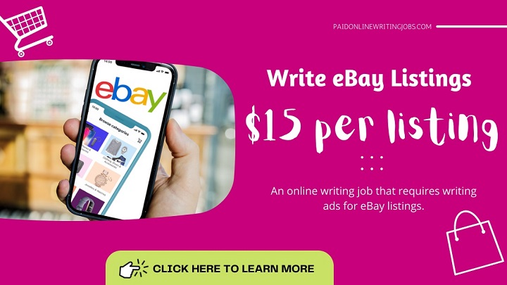 Earn $15 Per eBay Listing: Work Remotely & Write Product Descriptions